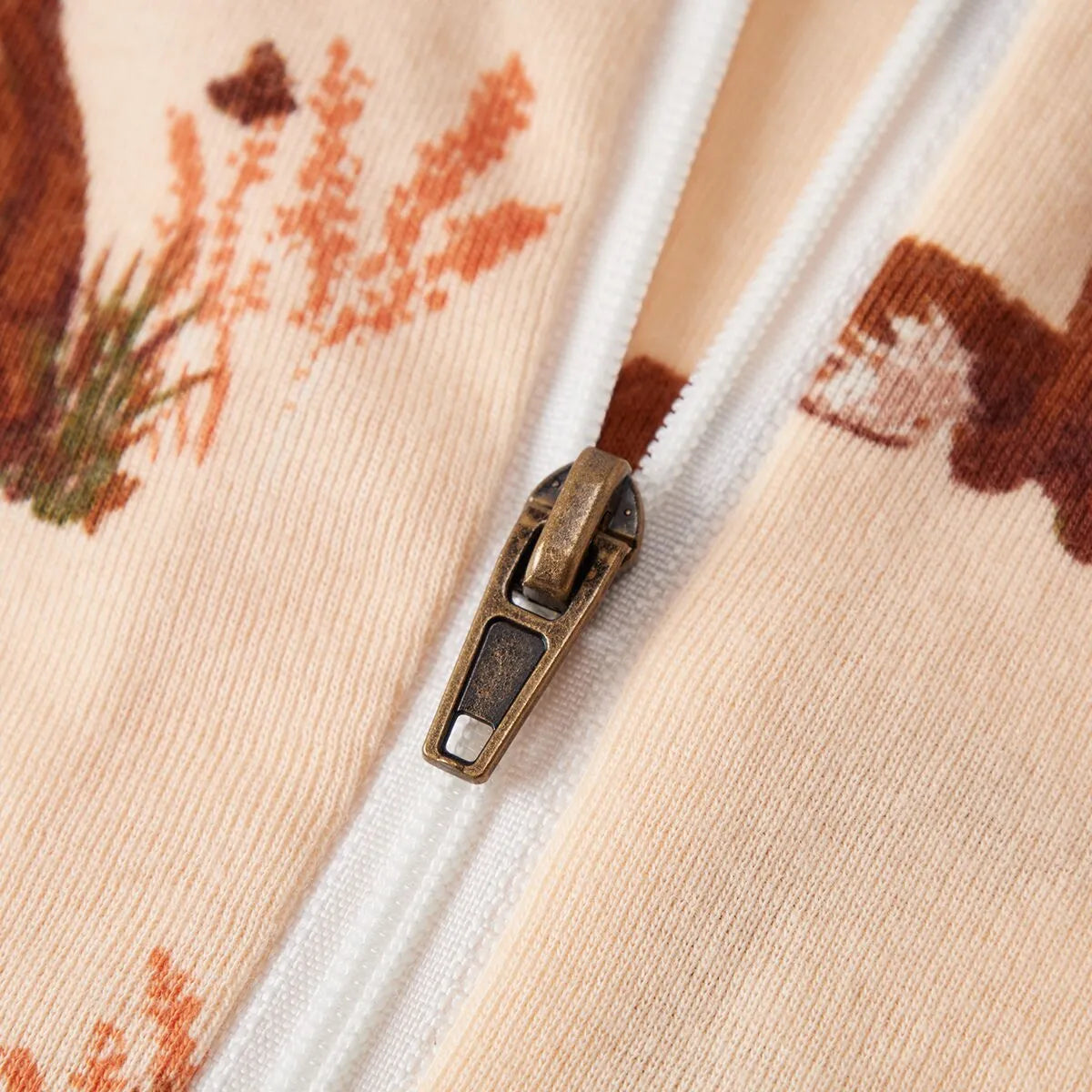 Organic Zipper Pajama Floral Fox - Zinnias Gift Boutique