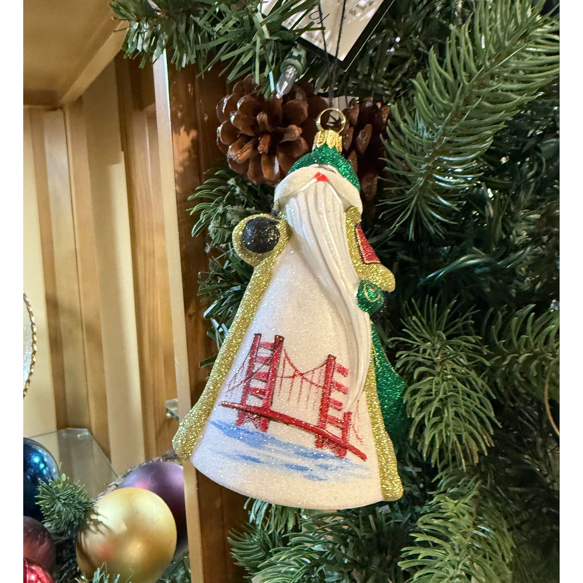 Hand Crafted Painted Glitterazzi Santa - Zinnias Gift Boutique