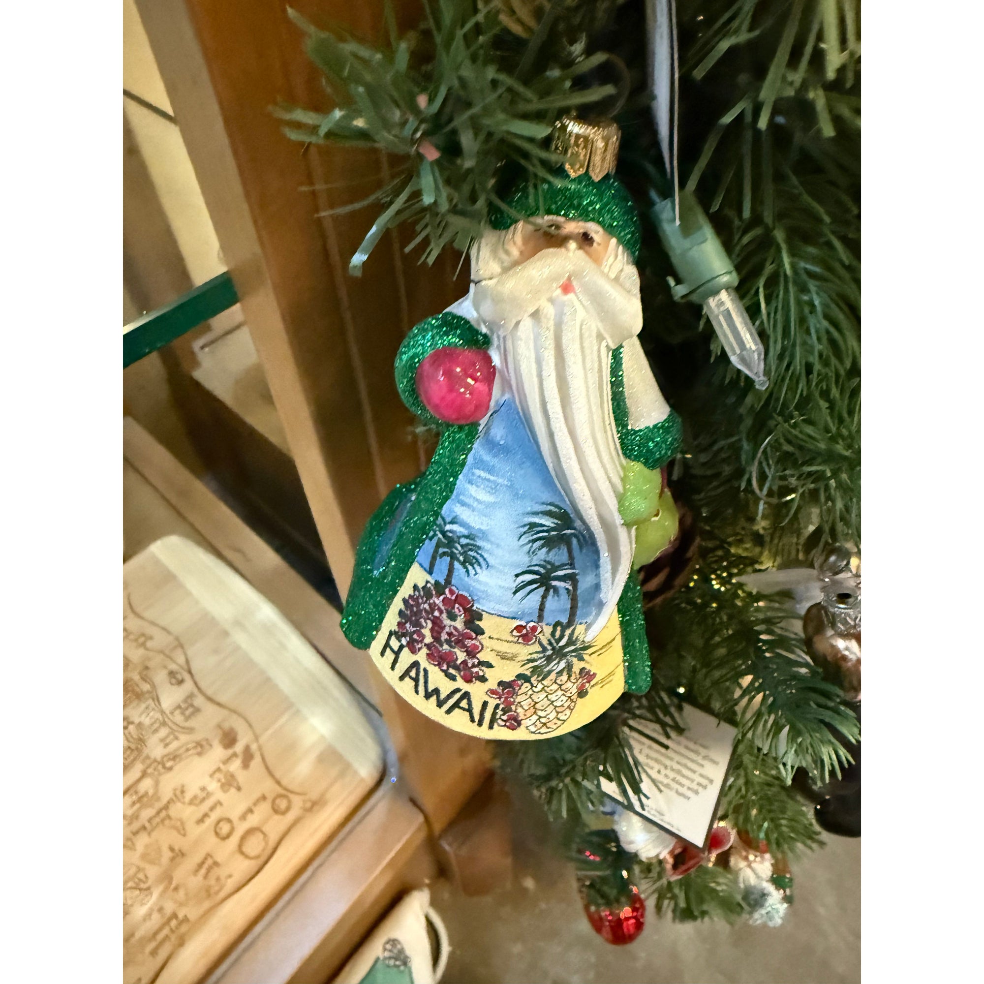 Hand Crafted Painted Glitterazzi Santa - Zinnias Gift Boutique