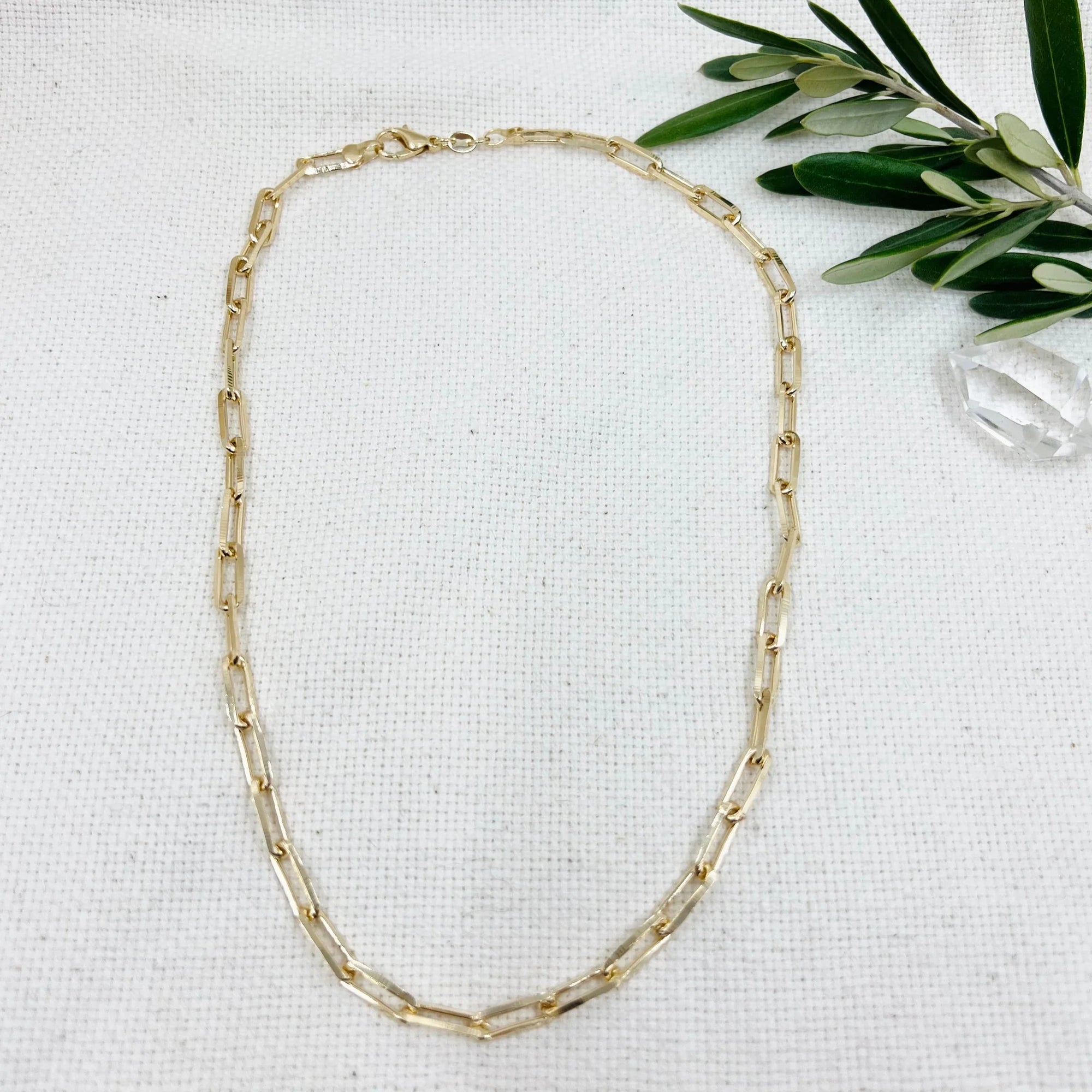 14k Gold Fill Paperclip Chain Bracelet w/ Toggle - Zinnias Gift Boutique