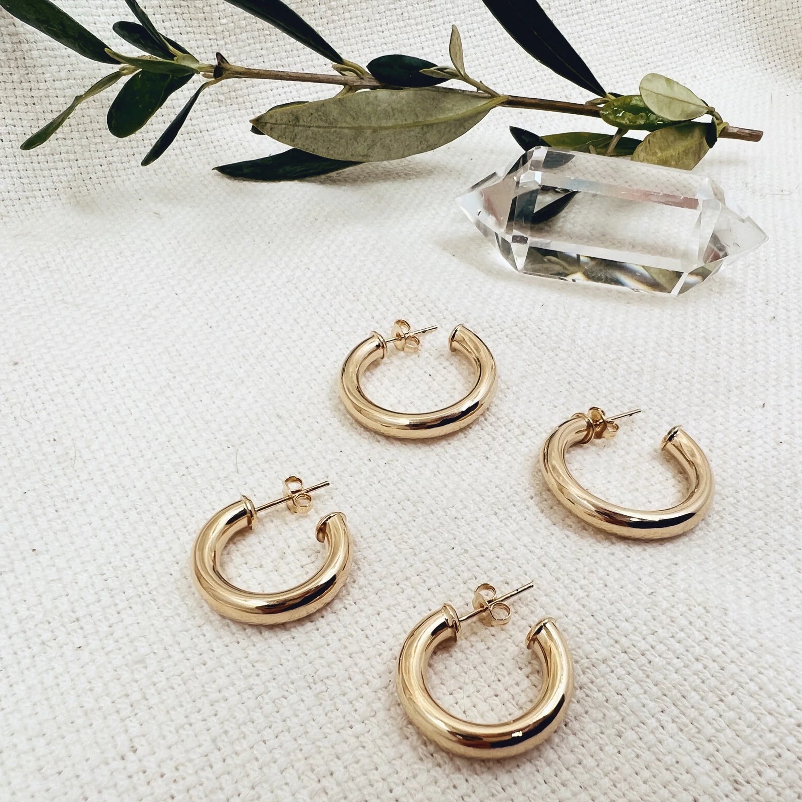 Waterproof Tube Hoop 14k Gold Fill - Zinnias Gift Boutique