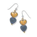 One Heart Duo Heart French Wire Earrings