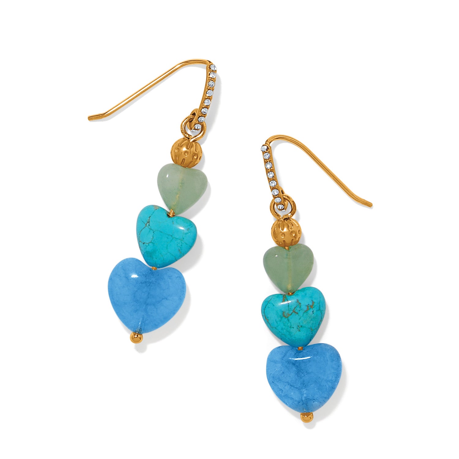 One Heart Multi Heart Bead French Wire Earrings - Zinnias Gift Boutique