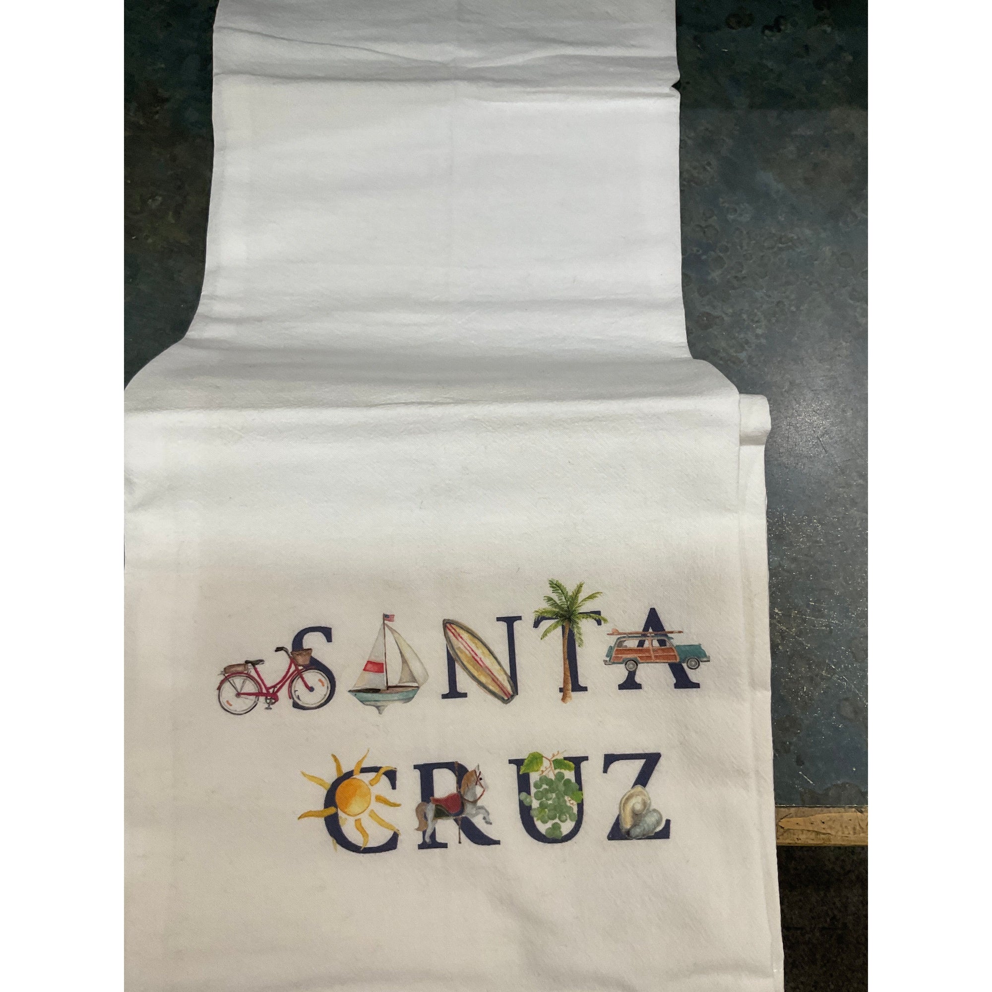 Santa Cruz Flour Sack Towel Zinnias Exclusive - Zinnias Gift Boutique