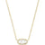 Elisa gold Short Pendant Necklace In Ivory Mother-Of-Pearl