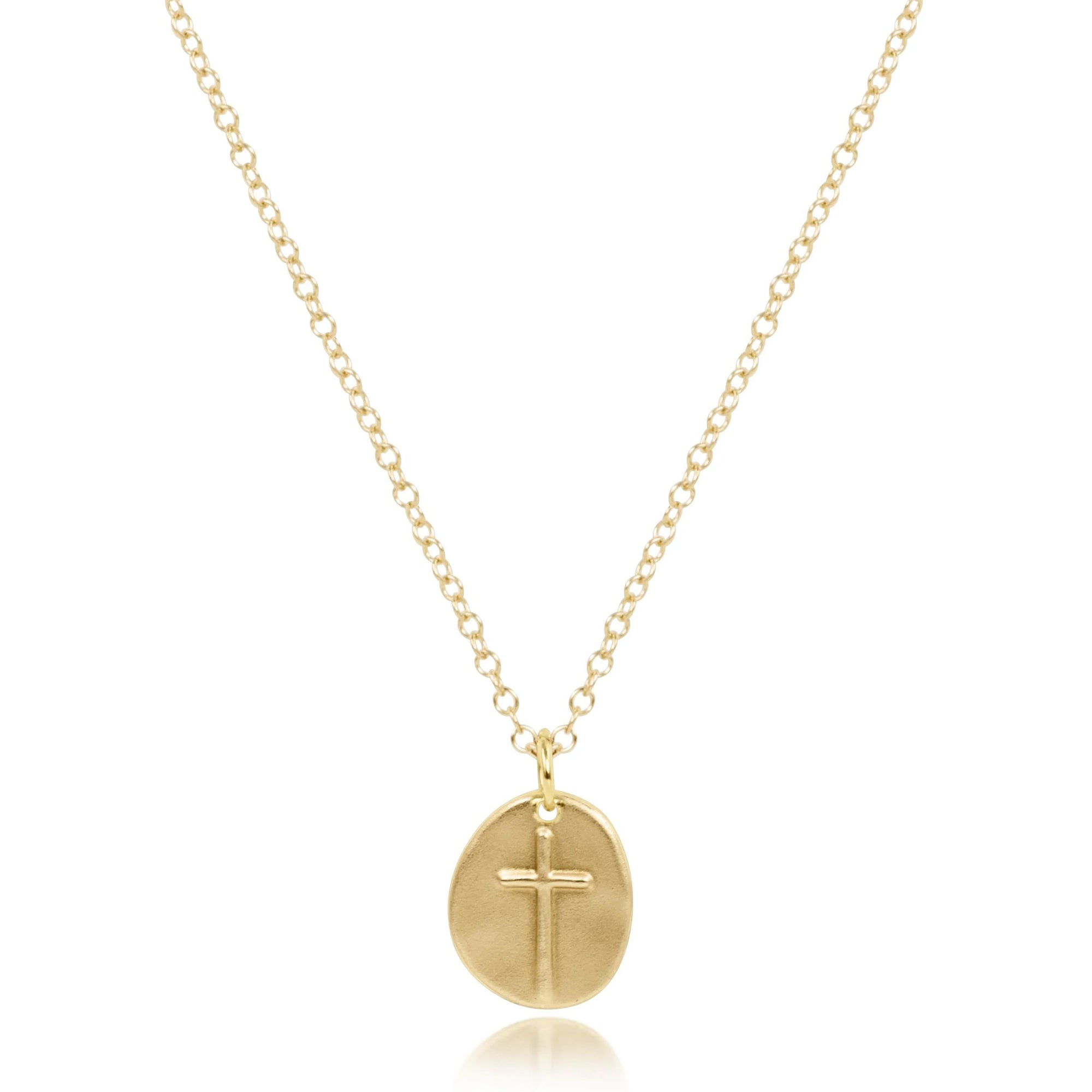 16" necklace gold - inspire small gold disc