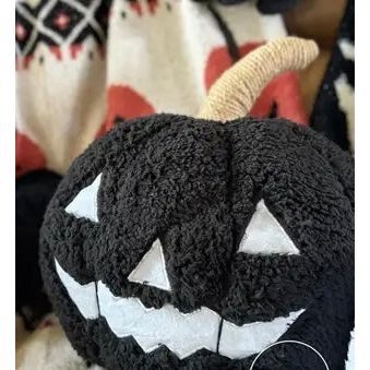 Sherpa Jack o lantern pillow