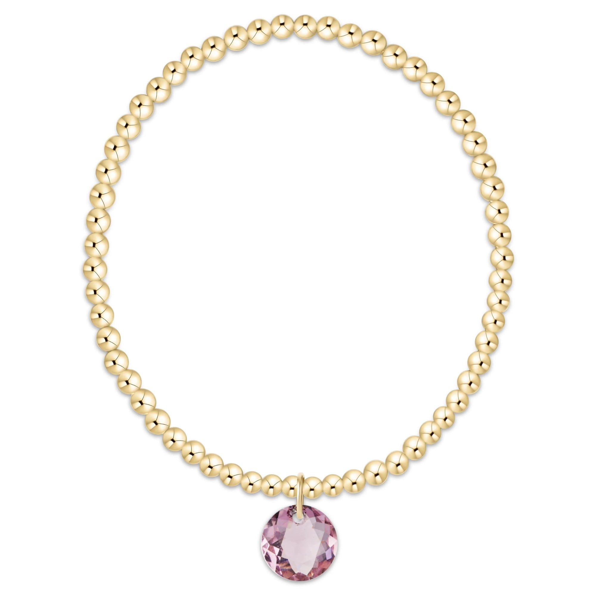 classic gold 3mm bracelet - reflection charm