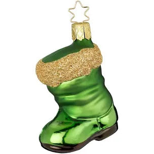 SANTAs BOOTS, GREEN BY INGE GLAS OF GERMANY - Zinnias Gift Boutique