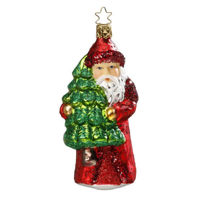 Inge Glas Santa Nikolaus Prepares 1-026-10 German Glass - Zinnias Gift Boutique