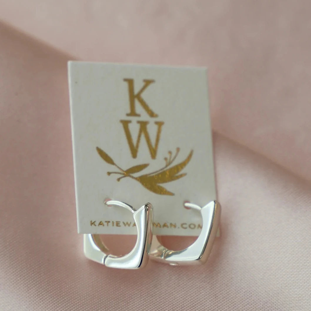 White Square Huggie - Zinnias Gift Boutique