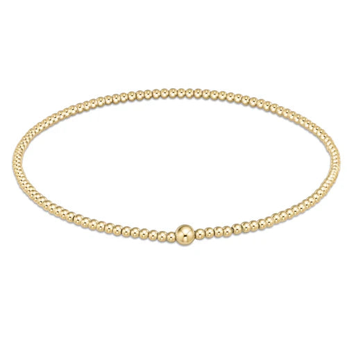 Classic Gold 2mm Bead Bangle - Zinnias Gift Boutique