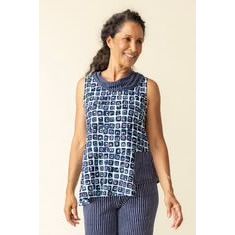 Core Travel Mixed Cowl Top - Navy - Zinnias Gift Boutique