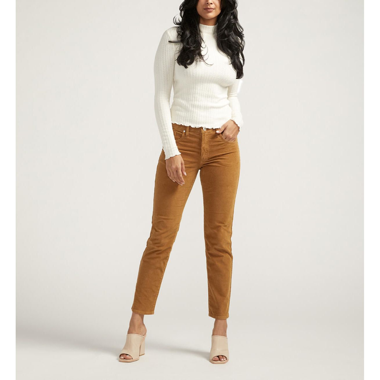 Cassie Mid Rise Slim Straight - Corduroy - Zinnias Gift Boutique