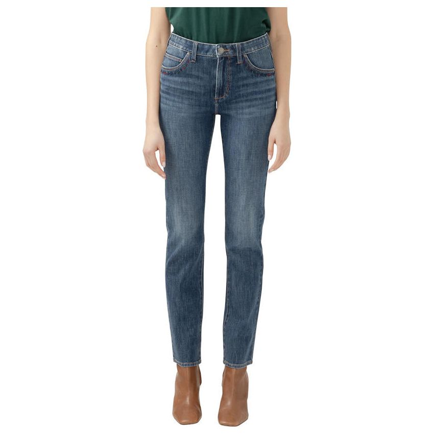 Ruby Mid Rise Straight Leg - Jardin Blue - Zinnias Gift Boutique