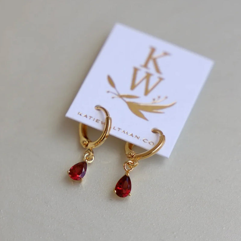 Birthstone Teardrop Earrings - Zinnias Gift Boutique