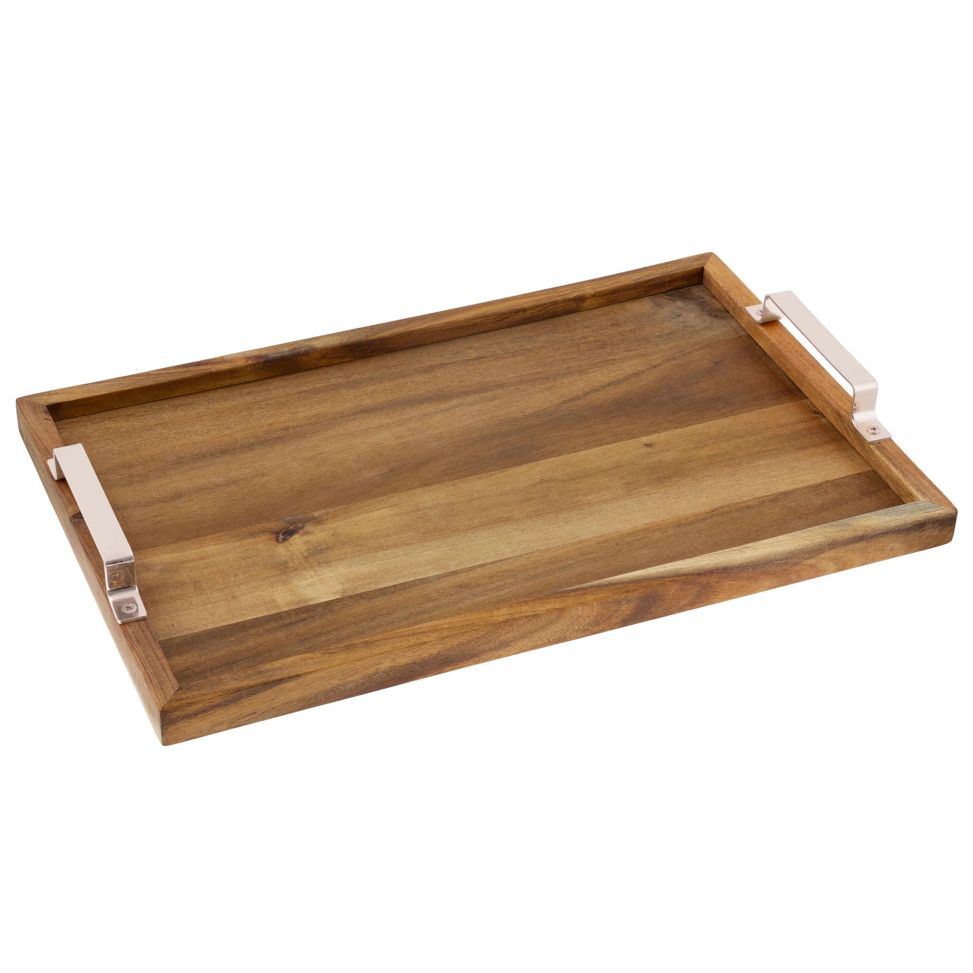 Wooden Tray With Metal Handles - Zinnias Gift Boutique