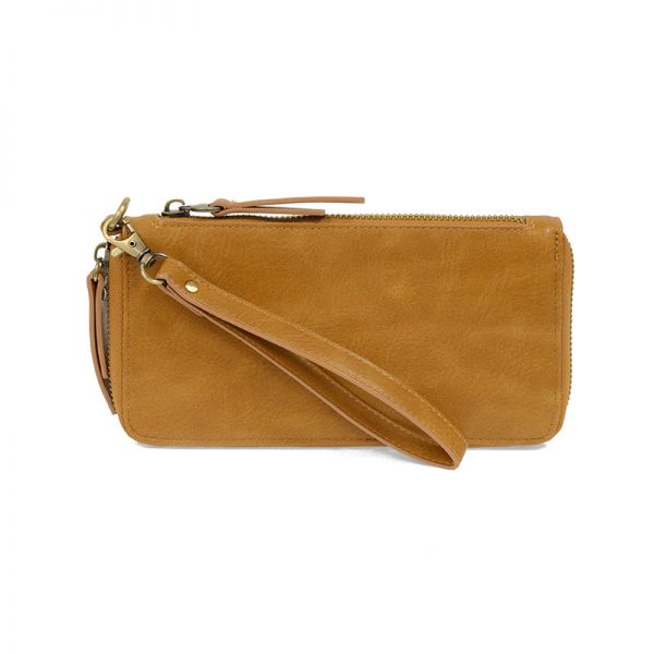 Chloe Zip Around Wallet Wristlet Almond Brown - Zinnias Gift Boutique