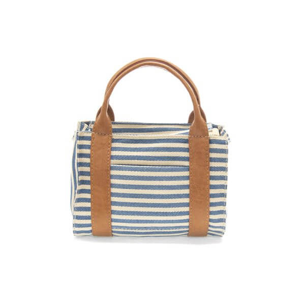 Sadi Mini Canvas Tote - Blue & White - Zinnias Gift Boutique