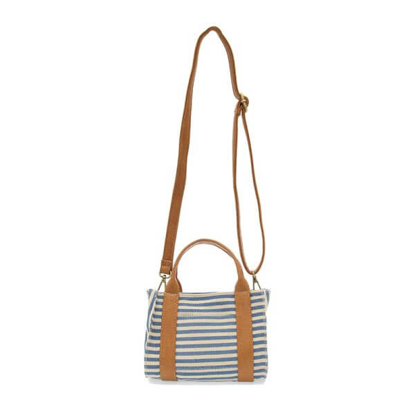 Sadi Mini Canvas Tote - Blue &amp; White - Zinnias Gift Boutique