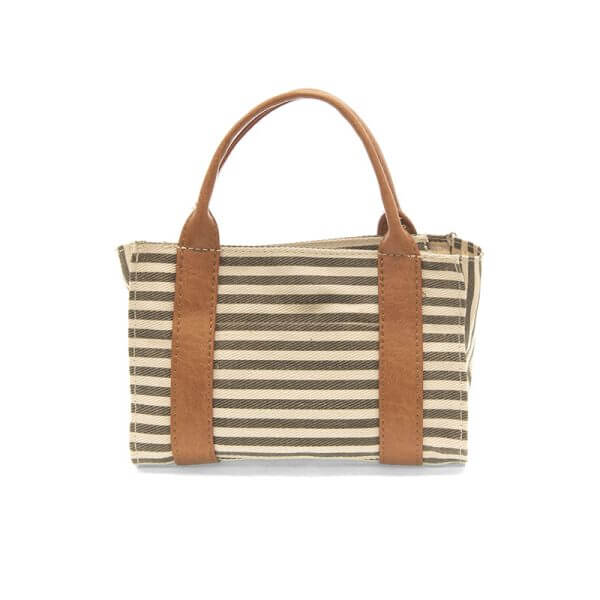 Sadi Mini Canvas Tote - Neutral &amp; White - Zinnias Gift Boutique