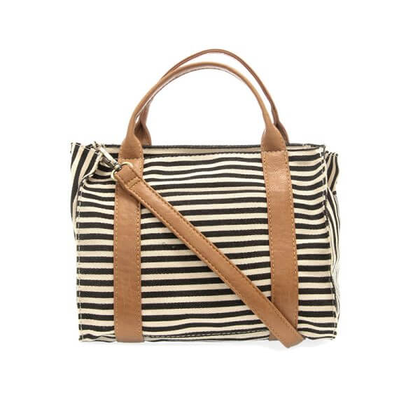 Gwen Medium Canvas Tote - Black &amp; White - Zinnias Gift Boutique