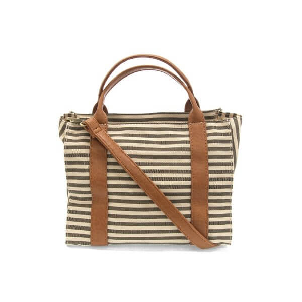 Gwen Med Canvas Tote Natural White Stripe - Zinnias Gift Boutique