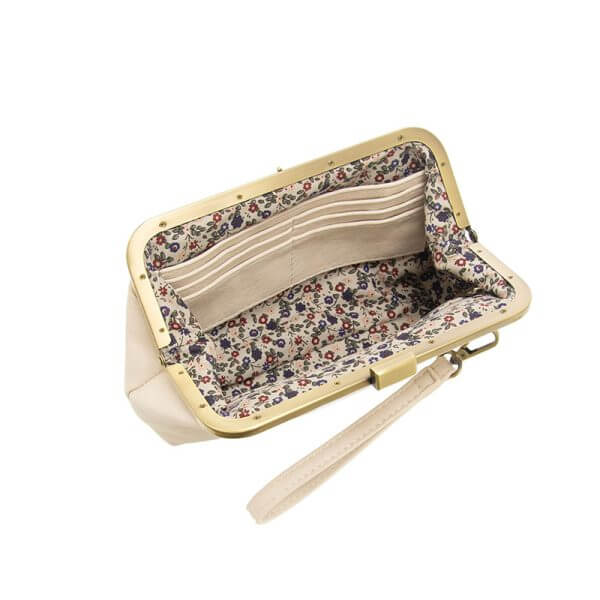 Vivie Kisslock Convertible Crossbody Wristlet - Eggshell - Zinnias Gift Boutique