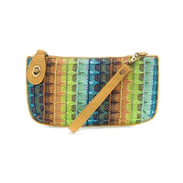 Multi Woven Stripe Straw Wristlet CB - Zinnias Gift Boutique