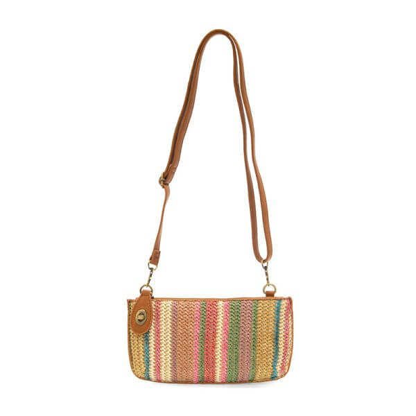 Solid Straw Mini Wristlet Crossbody - Multi - Zinnias Gift Boutique