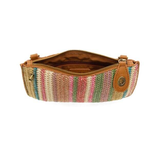 Solid Straw Mini Wristlet Crossbody - Multi - Zinnias Gift Boutique