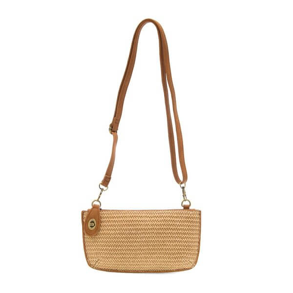 Solid Straw Mini Wristlet Crossbody - Tan - Zinnias Gift Boutique