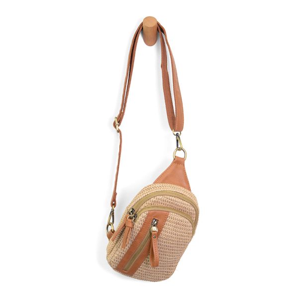 Natural Straw Skyler Sling Bag - Zinnias Gift Boutique