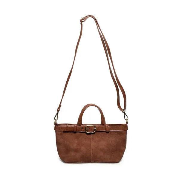Aspyn Small Belted Sueded Tote Crossbody