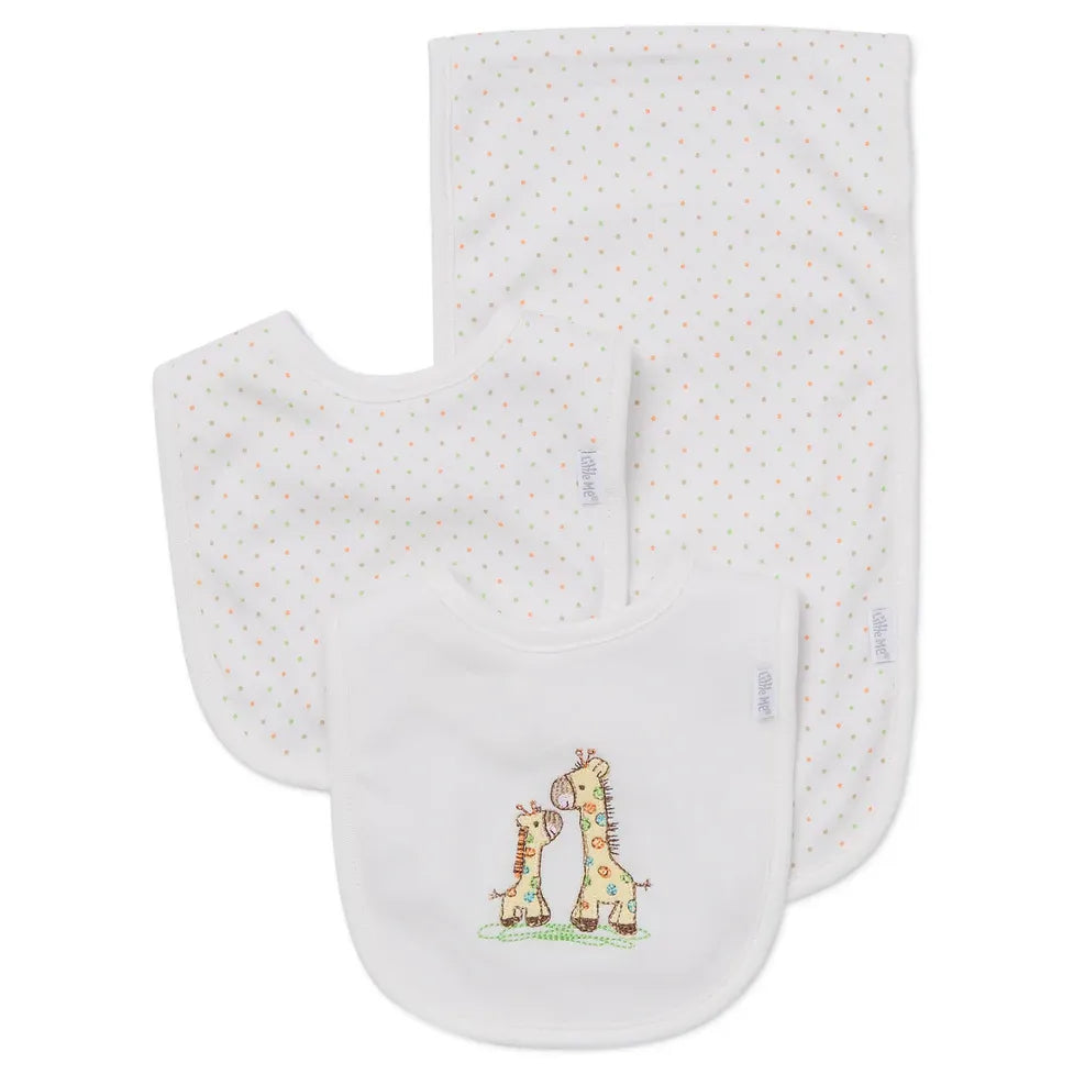 Giraffe Bib & Burp Set - Zinnias Gift Boutique