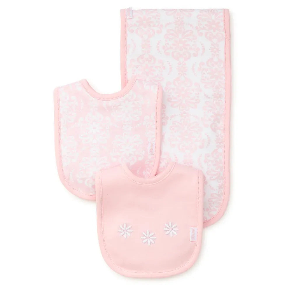 damask scroll bib & burp - Zinnias Gift Boutique