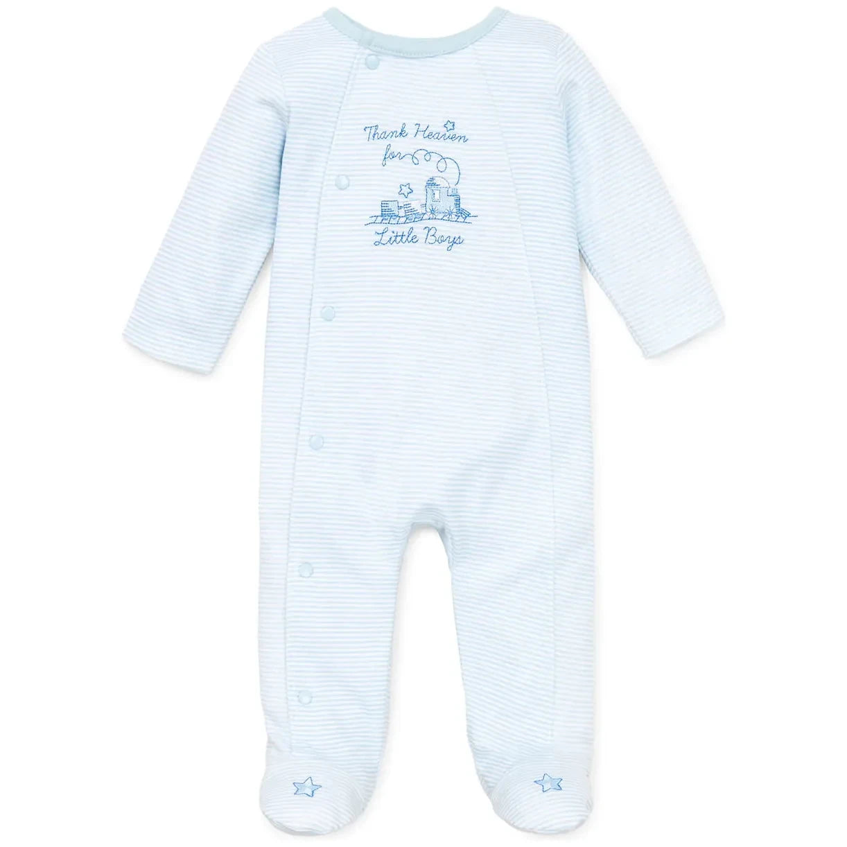 Thank Heaven for Little Boys Footed One-Piece - Zinnias Gift Boutique