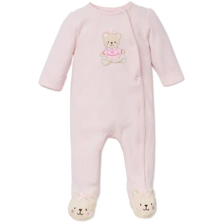 Pink Bear Footed One-Piece - Zinnias Gift Boutique