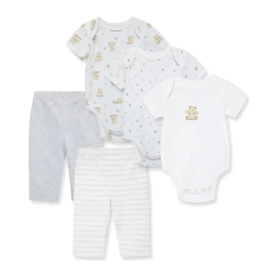 Fluffy Bears 5-Pack Bodysuit Pant Set