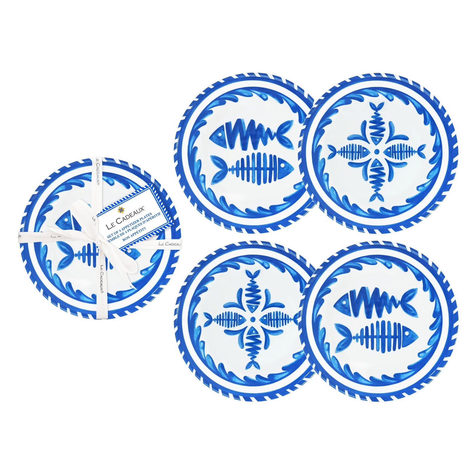 Mediterraneo Appetizer Plates 6.5" (Set of 4) - Zinnias Gift Boutique