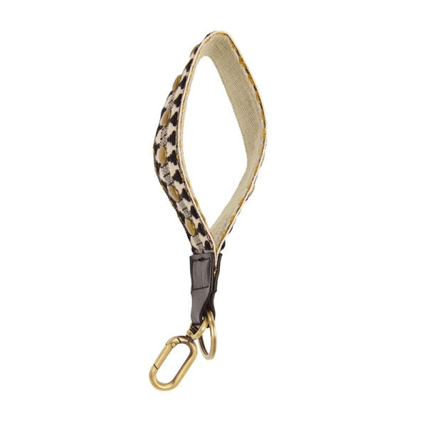 1.5" Black Studded Easy Find Wristlet Keychain - Zinnias Gift Boutique