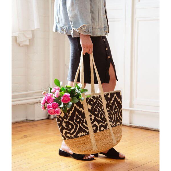 Painted Black Vines June Shopper Tote - Zinnias Gift Boutique