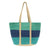 Multi Colorblock Maye Jute Tote - Turquoise - Zinnias Gift Boutique