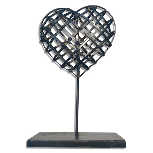Hand Crafted Metal Heart on Stand - Zinnias Gift Boutique