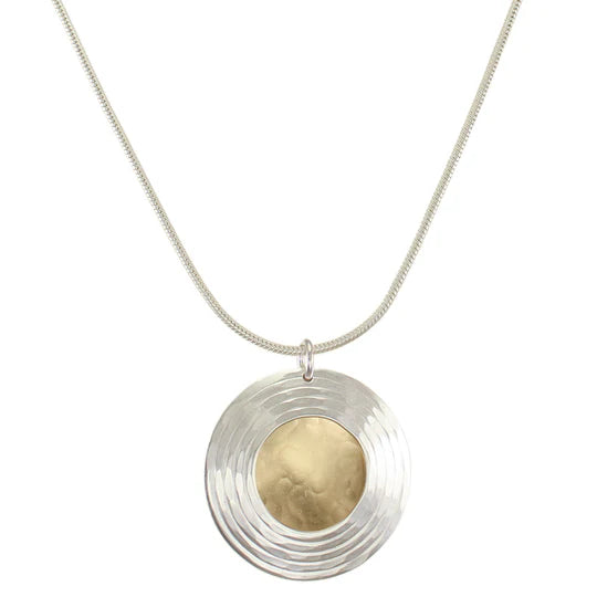 Small Textured Ring and Disc Necklace - Zinnias Gift Boutique