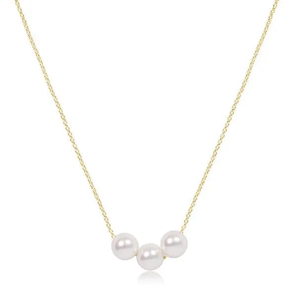 16" necklace gold - joy pearl 6mm