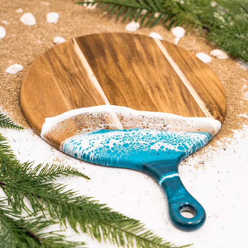 Round Cheese Paddle Acacia Boards - Zinnias Gift Boutique