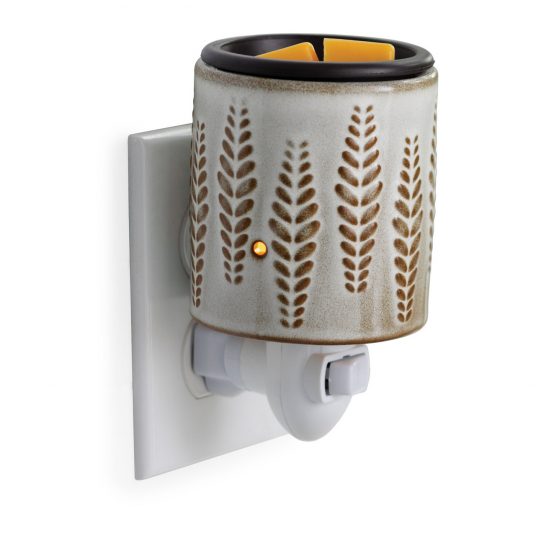 Pluggable Fragrance Warmer Flip Dish Wheat &amp; Ivory