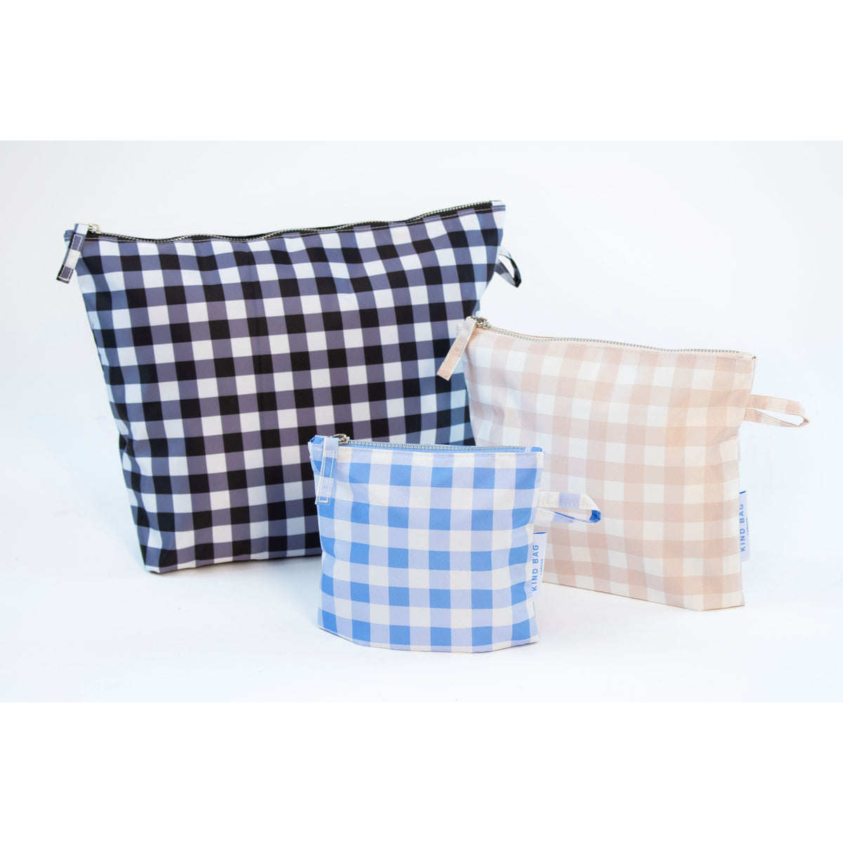 Gingham Print Pouches - Set of 3 - Zinnias Gift Boutique