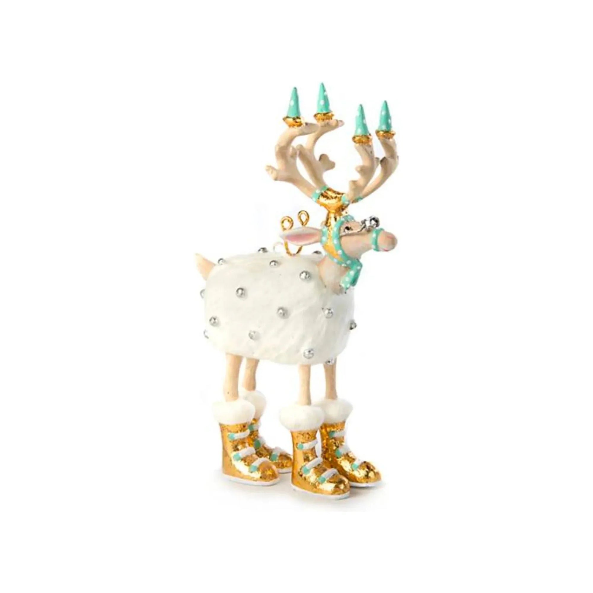 Patience Brewster Moonbeam Blitzen Reindeer Mini Ornament Gold - Zinnias Gift Boutique